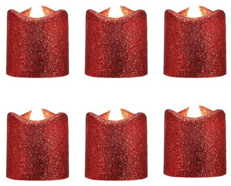 YiYFiT Candele votive a LED, a batteria, a LED, senza fiamma, per casa, feste, matrimoni, Halloween, decorazioni natalizie (6 pezzi)