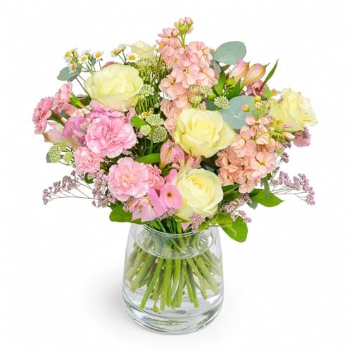 Blumenstrauß Blossom Beauty in RosaOrange, mit Alstromerien, Eukalyptus, Limonium