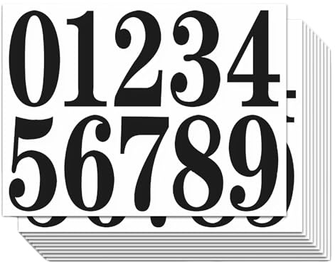 10 Sheets Mailbox Number Stickers, 3 Inch Waterproof Self Adhesive Vinyl Numbers Stickers for Door Signs Cars Residence House Business Address Numbers (100pcs)