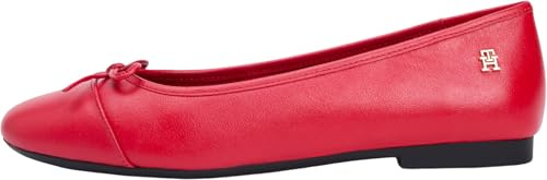 Tommy Hilfiger Hilfiger Smooth Lthr Ballet FW0FW09241 Bailarinas para Mujer, Rojo (Rojo primario), 6