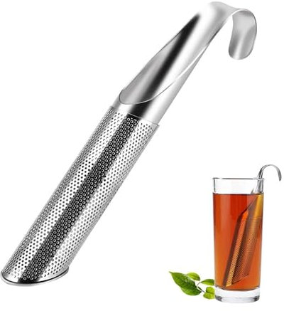 Infusor de té de acero inoxidable, filtro de té, filtro para tés, filtro para tés, filtro de tubo de bordado para hoja de difusor suelta, reutilizable de calidad alimentaria, malla fina para té