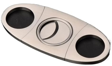 Coupe-cigare De Poche À Double Lame En Acier Inoxydable Argenté, Ciseaux À Cigares En Métal, Outils