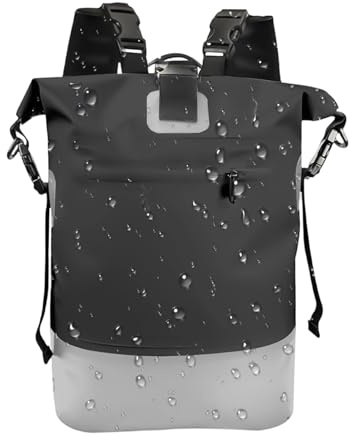 Wasserdichter Seesack, 25 l, Roll-Top-Verschluss, robuster Rucksack – Trocken-Rucksack – für Herren, Camping, Bergsteigen, Trekking, Strand, Fitnessstudio, Sport