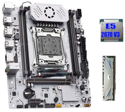 Motherboard Kit scheda madre Fit For QIYIDA X99 LGA 2011-3 Xeon E5 2670 V3 CPU Processore 16G REG ECC DDR4 RAM Memoria NOME M.2 SATA3.0 USB3(Motherboards)