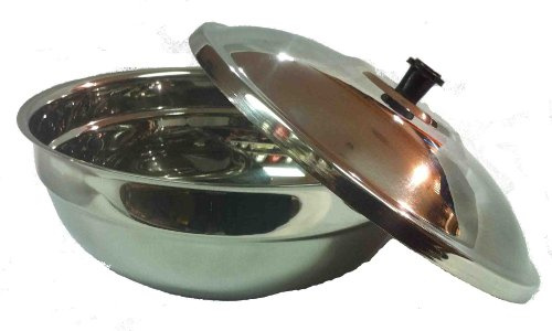neelam Stainless Steel Serving Bowl with Lid (No.9 (16cm x 9cm))