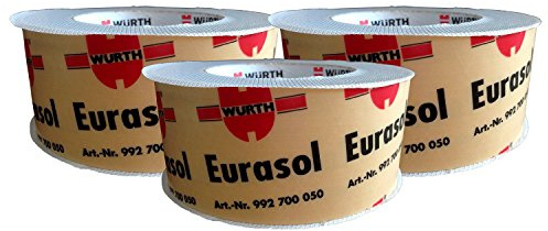 3 Rollen Würth Eurasol Befestigungsband Unterspannbahn einseitig 60mm x 25m