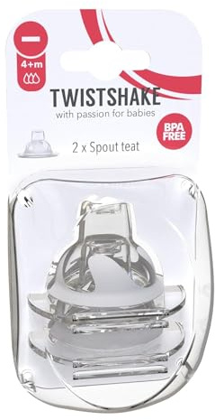 Twistshake Baby Anti-Kolik-Sauger – 2er-Set | Größe L – ab 4 Monaten | Babyflaschensauger mit brustähnlicher Struktur | Weicher Silikon-Babysauger | BPA-freier Milchsauger für Säuglinge | Transparent