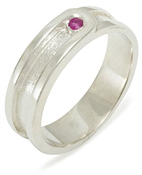 Luxus Herren Ring Solide Sterling Silber 925 mit Rubin - Verfügbare Größen : 47 bis 68