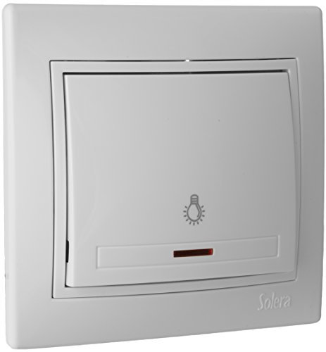 solera 42910 PULSADOR LUZ Luminoso 10A 250V ERP04ILU S.Europa, 50 W, 250 V, Neutro