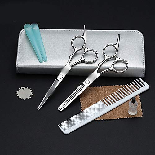 Minicocock Forbici for Parrucchieri, Famiglia Adulti Bambini Flat + Tooth Tools Scissor for Capelli Set (Color : Silver)