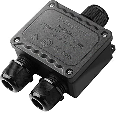 Abzweigdose Wasserdicht IP68 Ø4mm-Ø14mm Tüv-Zertifizierung Schwarz Elektrischer Außen Verteilerdose für Garten | Outdoor | Boden 3 Wege Wasserdichte Abzweigdose aus Einem Stück Plastik (1 pack)