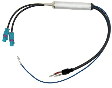 Vecys Autoradio AM/FM Antennenverstärker Splitter Fakra zu DIN Stecker zu Dual Fakra Z Stecker Splitter Kompatibel mit FM Autoradio VW Skoda Mercedes Sitz Blaupunkt Pionier Clarion