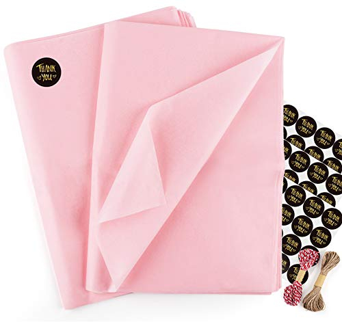 Sweelov Seidenpapier 50 Blatt 50 x 70cm rosa bastelpapier Papier Transparentpapier zum Pompoms Verpacken Tischdeko DIY,Kartengestaltung, Dekorieren