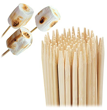 Relaxdays Piques Bois, Lot de 250, Bambou, brochettes Barbecue, 40 cm de Long, bâtonnets Barbe à Papa, Ø 5 mm, Nature