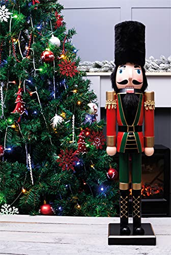 St Helens Home & Garden Nutcracker Christmas Decoration 60cm Height - Wonderfully Festive with Vibrant Colour Detail