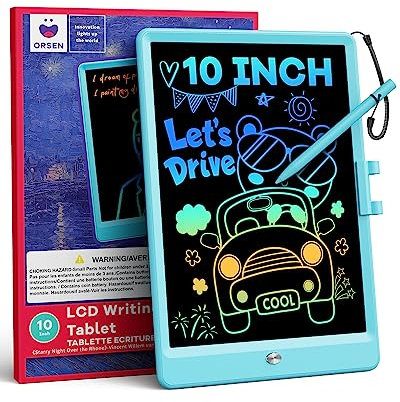 ORSEN Magnetic Drawing Board for Kids, 10Inch LCD Writing Tablet Kids Toys for 3 4 5 6 7 8 Year Old Boys Girls, Reusable Doodle Board, Educational Sensory Toy for Christmas, Birthday Gifts (Blue)
