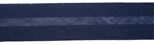 Jajasio Baumwoll Schrägband 25mm breit in 24 Farben, Einfassband Baumwolle Nahtband 21 ? dunkelblau