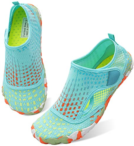 Womens and Mens Water Shoes Thicken Soles Breathable Swim Shoes Cozy Barefoot Athletic Aqua Socks for Beach Pool Diving Hiking Outdoor Water Sports 7.5 Women/5.5 Men