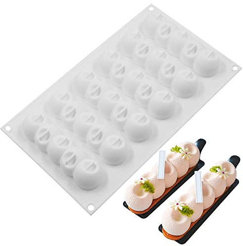 Kugel Silikonform Mousse Kuchen Backform - 6 Reihen DIY Halbkugel Gießform Konkaves Kugelförmiges für Trüffel, Schokolade, Gelee, Pudding, Eiswürfel, SüßIgkeiten Dekoration Förmchen, Weiß