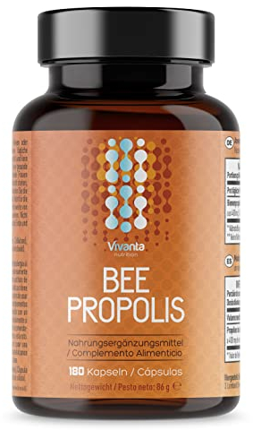 Propolis Kapseln – Hochdosierte Bee Propolis 5:1 Extrakt aus 2.000mg Rohpropolis – 3-Monatsvorrat – 180 Kapseln