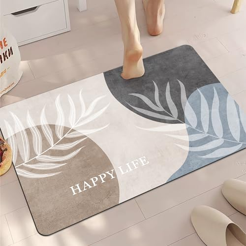 LXWINNER Alfombras de baño Antideslizantes,Súper Absorbente Alfombras Ducha,Alfombrilla de Microfibra Antideslizante,Alfombrilla de Baño Absorbente Antideslizante Lavable (40X60CM, CF31)