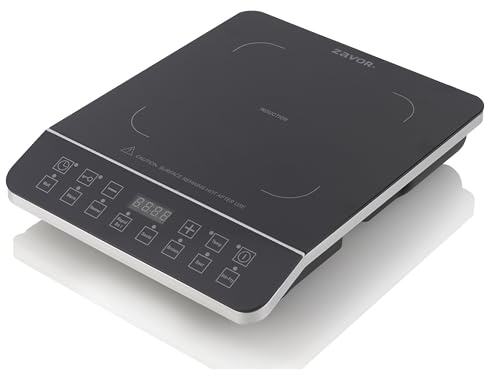 Zavor Onyx Induction Cooktop, Electric Burner with 8 Quick Launch Buttons, Energy-Efficient Burners for Cooking up to 50% Faster, Cool Touch Surface, Safety Lock, Slanted Panel, 180 Minutes Timer