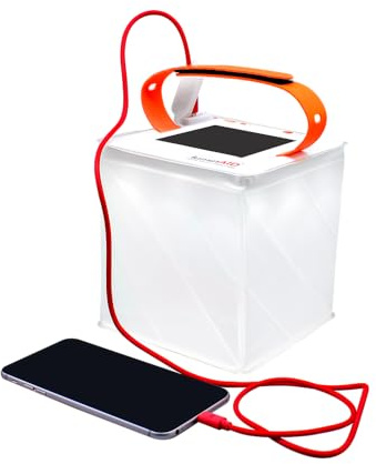 LuminAID Max Quick Inflate 2-in-1 Solar Camping Lantern and Phone Charger - Rechargeable LED Lamp for Camping, Hiking & Travel - Waterproof Emergency Light for Power Outages, Hurricane, Survival Kits