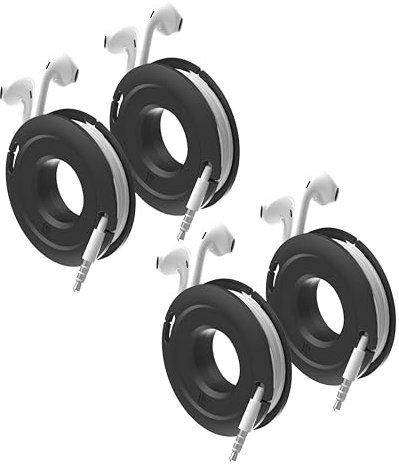 Side Winder Mini and Max Headphone, Earbud and Charging Cable Winder and Organizer Perfect for Wrapping Earbuds and Cords for Travel and Organization 4-Pack (Black, Mini)