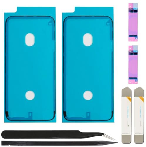 ZHUROUPU 2 Pcs Waterproof Pre-Cut Adhesive Sticker for iPhone SE 2020/8 Series, LED Screen Adhesive & Internal Battery Glue Adhesive Tape Water Resistant Screen Seal Adhesive Tape (4.7 Black)