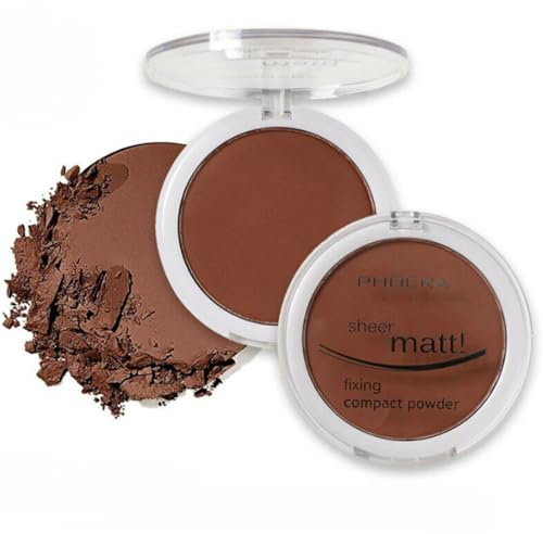 Noble Gifts - Compact Fixing Powder, Sheer Matt Setting Powder with Vitamin E, Long Lasting Pressed Make Up Foundation (208 - Espresso)