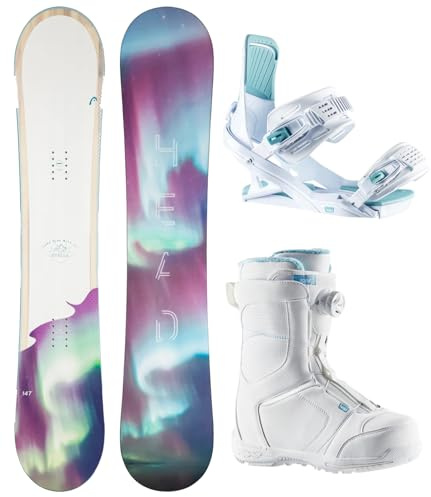 Head Stella Women's Snowboard Package Bindings BOA Boots 143 cm (Boot Size 9)