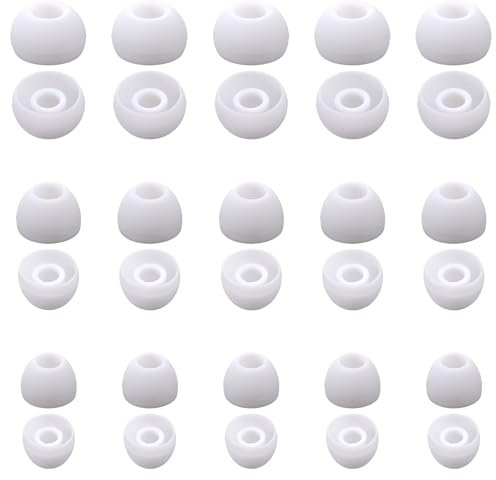 30 piezas de silicona de repuesto de tapones para los oídos, almohadillas de silicona suave para los oídos, almohadillas de repuesto para la mayoría de los auriculares S/M/L (blanco)