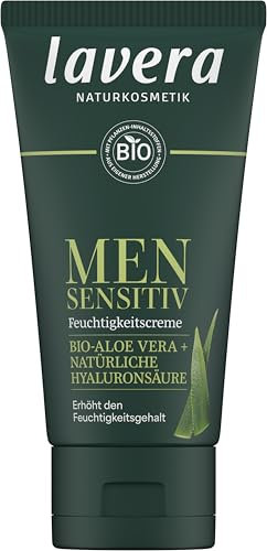 lavera Crème hydratante pour homme sensible - Pour peaux sensibles - Douce et rafraîchissante - Aide à soulager les démangeaisons - Végétalien - Cosmétique naturel - 50 ml