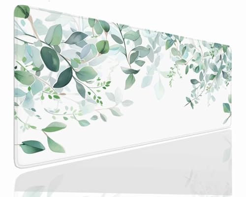 Tapis de Souris XXL 1400x700x4mm Grand Tapis de Bureau Tapis de Souris Gamer Tapis Bureau Gaming Antidérapant Résistant à l'eau, Tapis Souris XXL Mouse Pad Mat Leaf sous-Mainm, Clavier Souris J-544