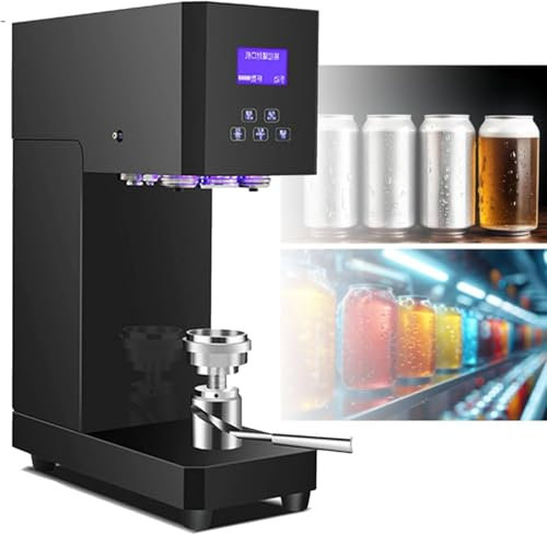 Can Sealer Machine,Semi-Automatic Cans Sealing Machine 370W Electric Can Sealer Machine, Commercial Drink Sealing Machine Automatic Tin Can Sealer Machine,Black