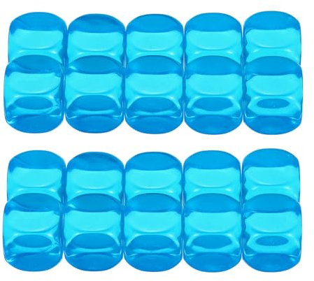 PATIKIL Dadi In Acrilico Trasparente 16mm 20 Pezzi Dadi Standard Per Giochi Con Angoli Arrotondati E Superficie Levigata A Sei Facce Per Giochi Da Tavolo Insegnamento Colore Blu Chiaro