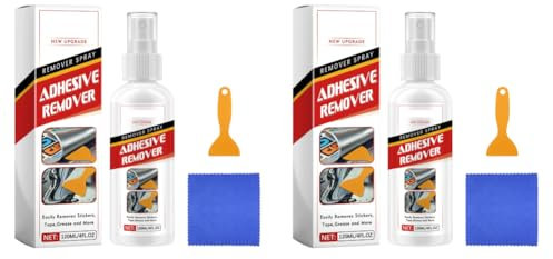 Sticker Glue Remover, Surface-Safe Glue Remover with Plastic Scraper, Sticker Remover for Easy Removal of Stickers, Labels, Decals, Tape Residue, Gum, Tar, Grease, Adhesive Remover for Cars