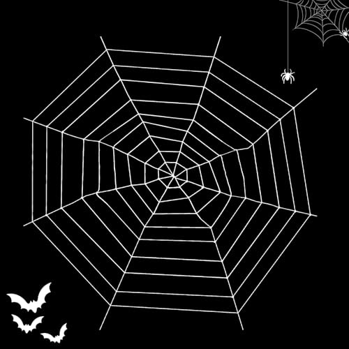 Toile D'araignée Blanche,Halloween Toile d'Araignée Décoration,Toiles D'araignée,Grande Toile D'araignée,Decoration Halloween Toile D'araignée pour Cour Maison Decorations Patio Interieur (Blanc)