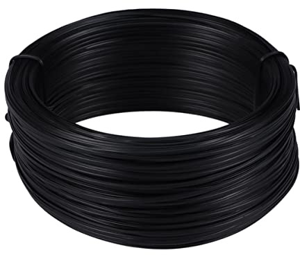 CIYODO Alambre de Hierro para Jardín Recubierto de PVC Negro, Alambre para Atar Plantas, 55 Metros, Flexible y Resistente para Jardinería y Soporte de Plantas