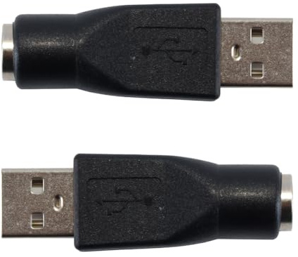 Alide 2 adaptadores P-S2 a puerto USB para teclado, ratón, tableta y portátil (negro)