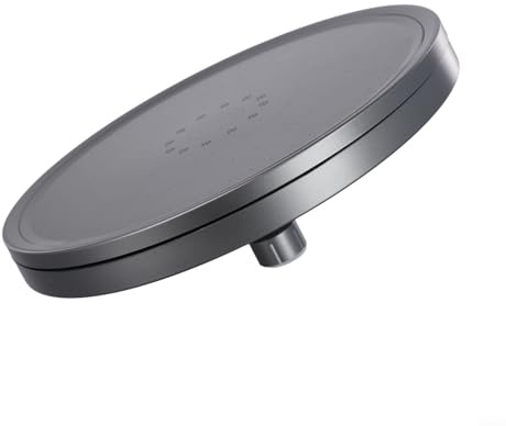 Pomme de douche à effet pluie grand panneau 230 mm avec 6 modes de pulvérisation, technologie Air-in haute pression, joint rotatif à 360°, plastique ABS, pour Mo (gris)