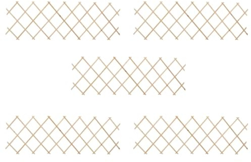 Xhnifbn Recinzione da cacciatore, set da 5 pezzi, in legno di abete, 180 x 60 cm, espandibile come recinzione da giardino, per balconi, giardini, esterni, tralicci