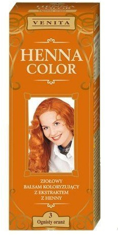 Henna Color 3 Llameante Naranja Bálsamo Capilar Tinte Para Cabello Efecto De Color Tinte De Pelo Natural Gallina Eco