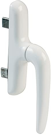 Amig - Maniglia per Finestre Practicabili | Apribili o Battenti con Base in Alluminio e Copertura in PVC | Colore Bianco con Vite Occulto | 180 x 35 mm | Altezza 64 mm | Senza Quadrata