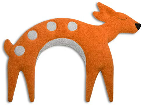 Leschi Wheat Bag microwavable, unscented/Heat Pack for Neck and Shoulders/Animal: Fawn Flora, Orange