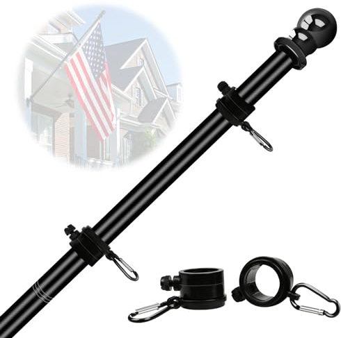 NQ 5FT Flag Pole for Outside House, Stainless Steel Flag Pole for Outdoor, House Flag Pole for Porch,Yard (Only Pole, Without Holder)