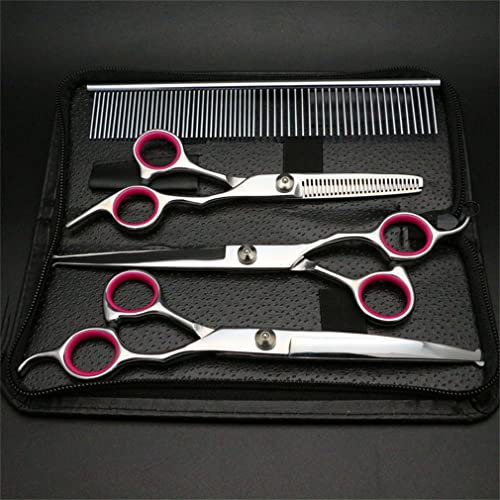 NACBZ 7,5-Zoll-Professionelle Haustierpfleger-Schere-Set, Hundepflegeschere, Set Mit Sicherheits-Rundspitze, Für Körper, Pfoten Und Gesichtsbesatz,4 Pieces