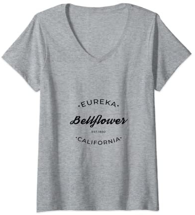 Damen Glockenblume Kalifornien Vintage Design State Motto T-Shirt mit V-Ausschnitt