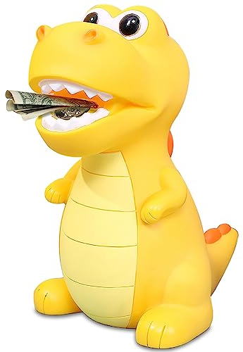 Lakpopya Dinosaurier Spardose Kinder, Dino Sparschwein für Mädchen Jungen | Spardose Personalisiert aus Sicheres PVC-Material für Dekoration des Kinderzimmers Geschenk Spielzeug Taufgeschenke
