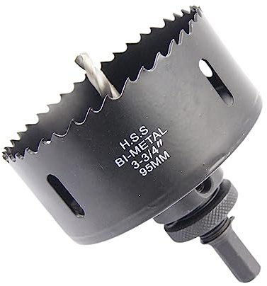 Hålsåg 95 mm, LAIWEI hålborr med A2 tunglastdorn, 4341 borr, skärdjup 38 mm, för borrning av hål i trä, aluminiumprofiler, PVC och metallrör